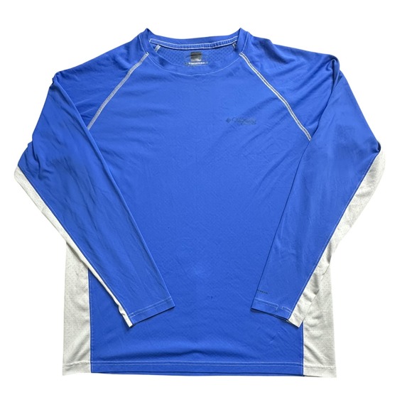 Columbia PFG Shirt Mens Large Blue Omni-Freeze Long Sleeve Performance Fishing - Picture 1 of 11